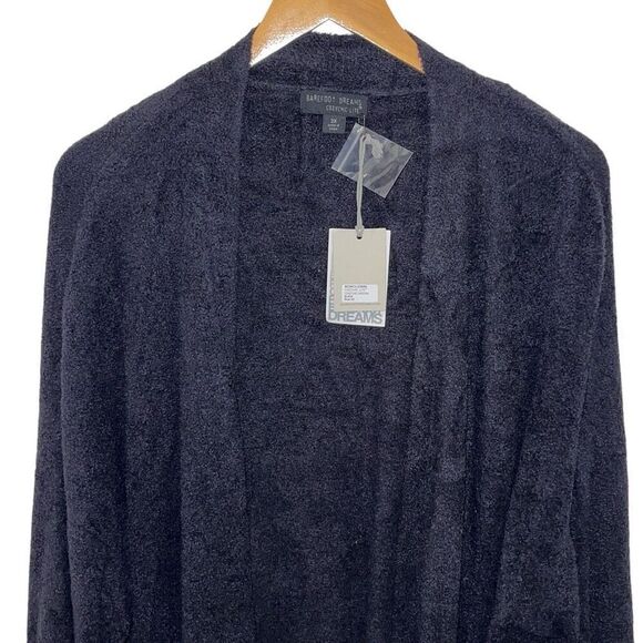 Barefoot Dreams Womens Cozylite Coastline Knit Open Front Cardigan Black 3X NWT - Picture 3 of 9